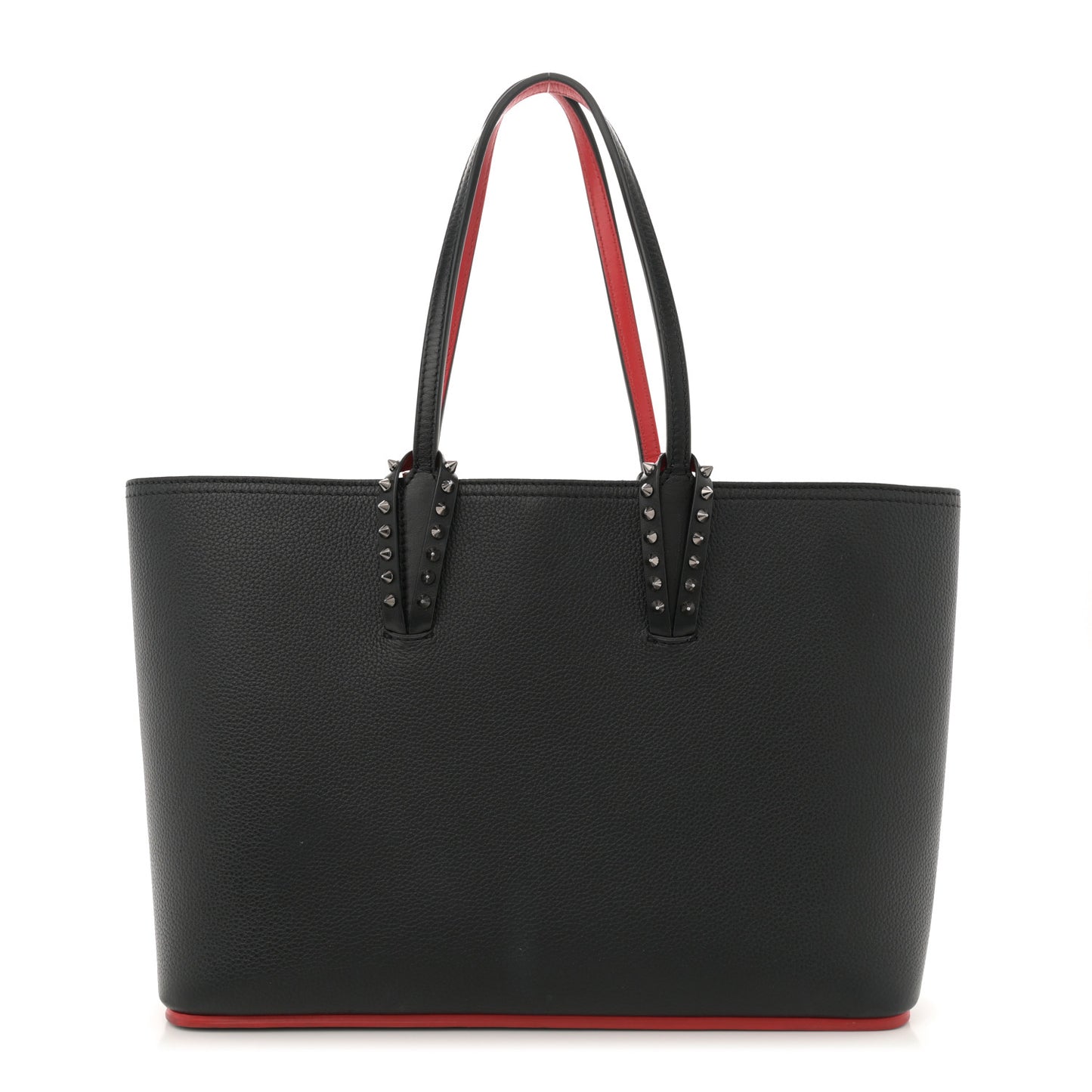 Calfskin Empire Spikes Small East West Cabata Tote Black