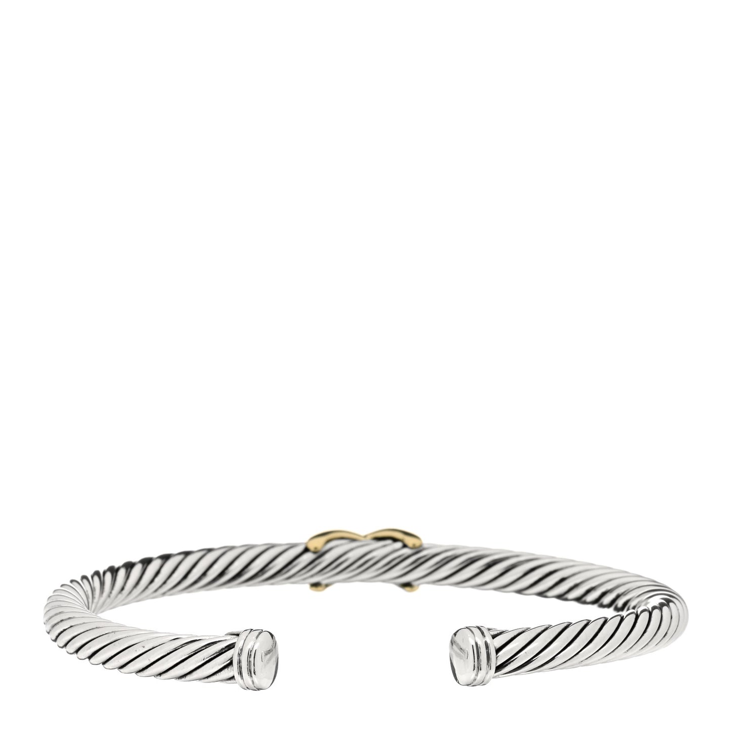 Sterling Silver 14K Yellow Gold 5mm X Station Cable Bracelet