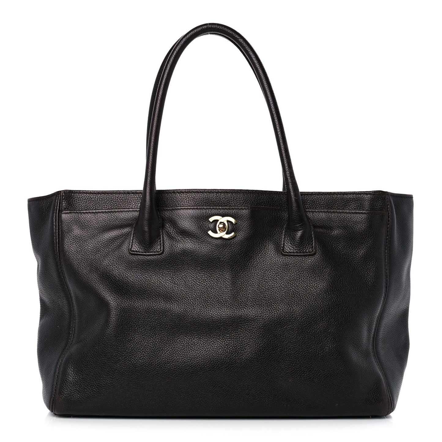 Calfskin Cerf Executive Shopper Tote Brown