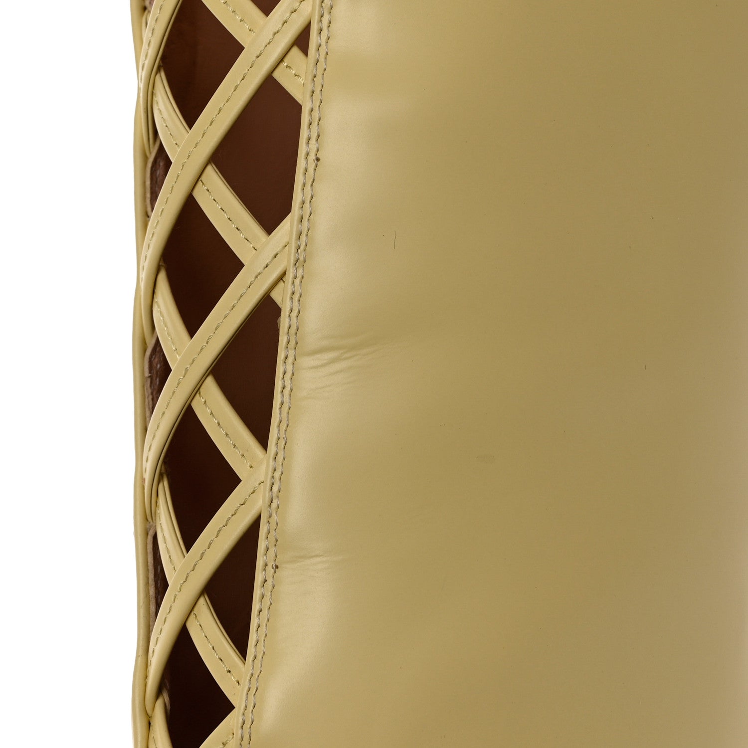 Gucci Plume Calfskin Damir Lattice Cutout Knee High Boot 38 Butter 10 of 11