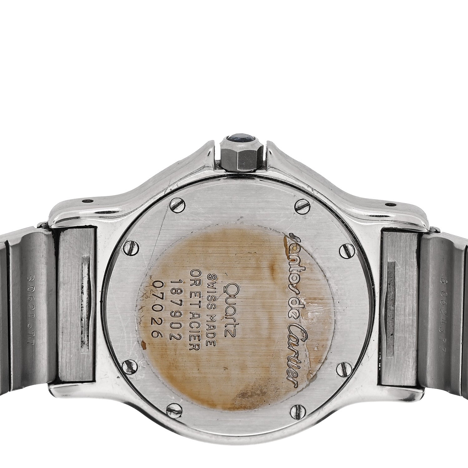 Cartier Stainless Steel 18K Yellow Gold 29mm Santos Octagon Quartz Watch 4 of 4