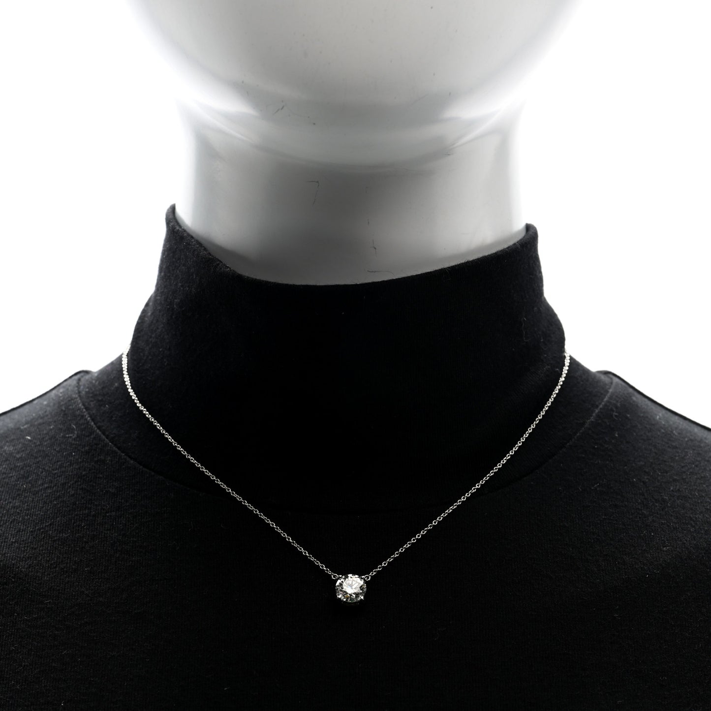 Platinum Diamond 1.52ct Solitaire Pendant Necklace
