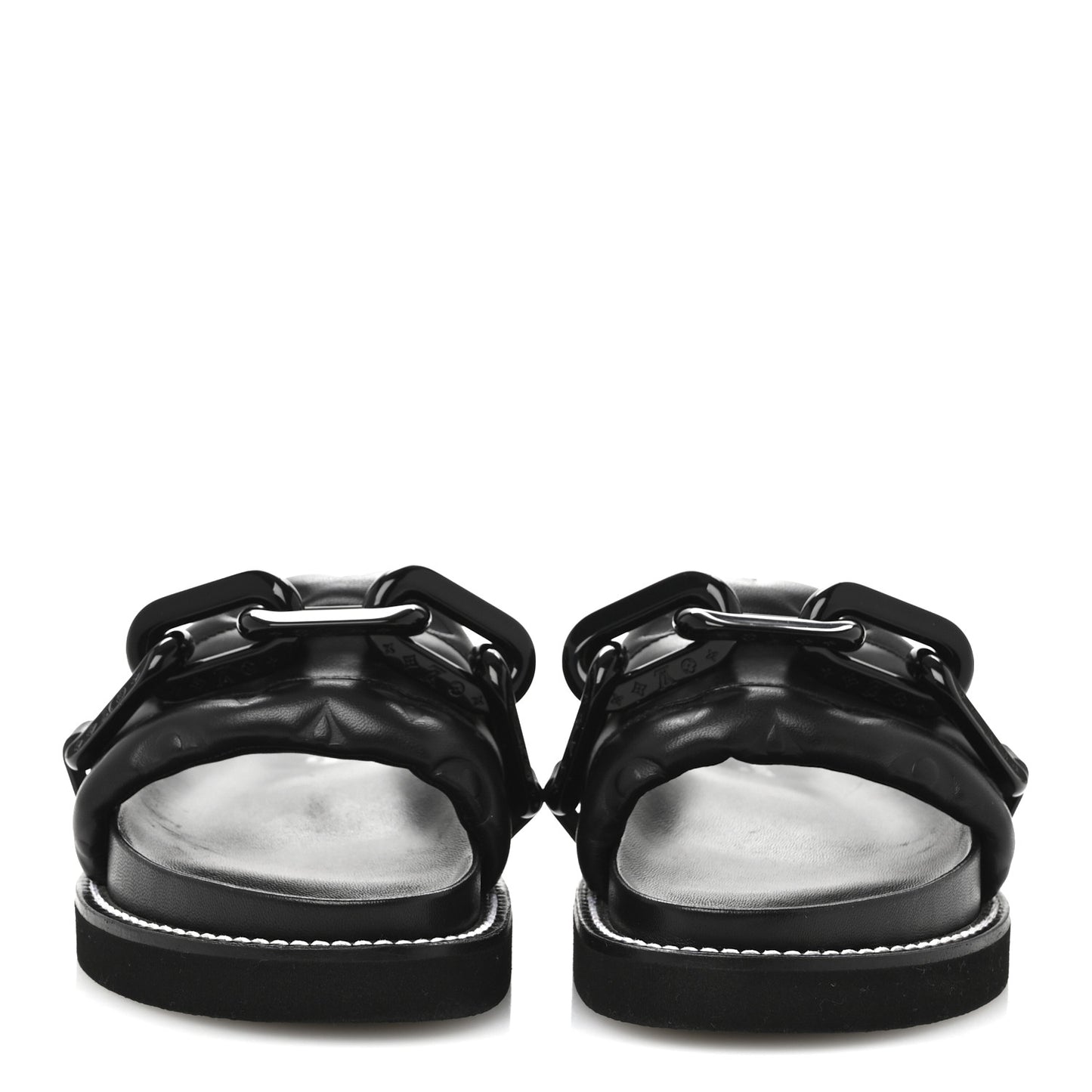 Calfskin Embossed Monogram Sunset Flat Comfort Mule 37 Black