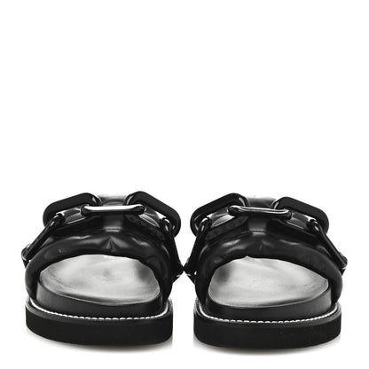 Louis Vuitton Calfskin Embossed Monogram Sunset Flat Comfort Mule 37 Black 3 of 12