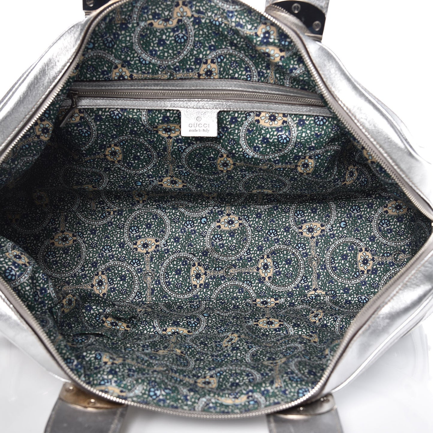Metallic Calfskin Romy Boston Silver