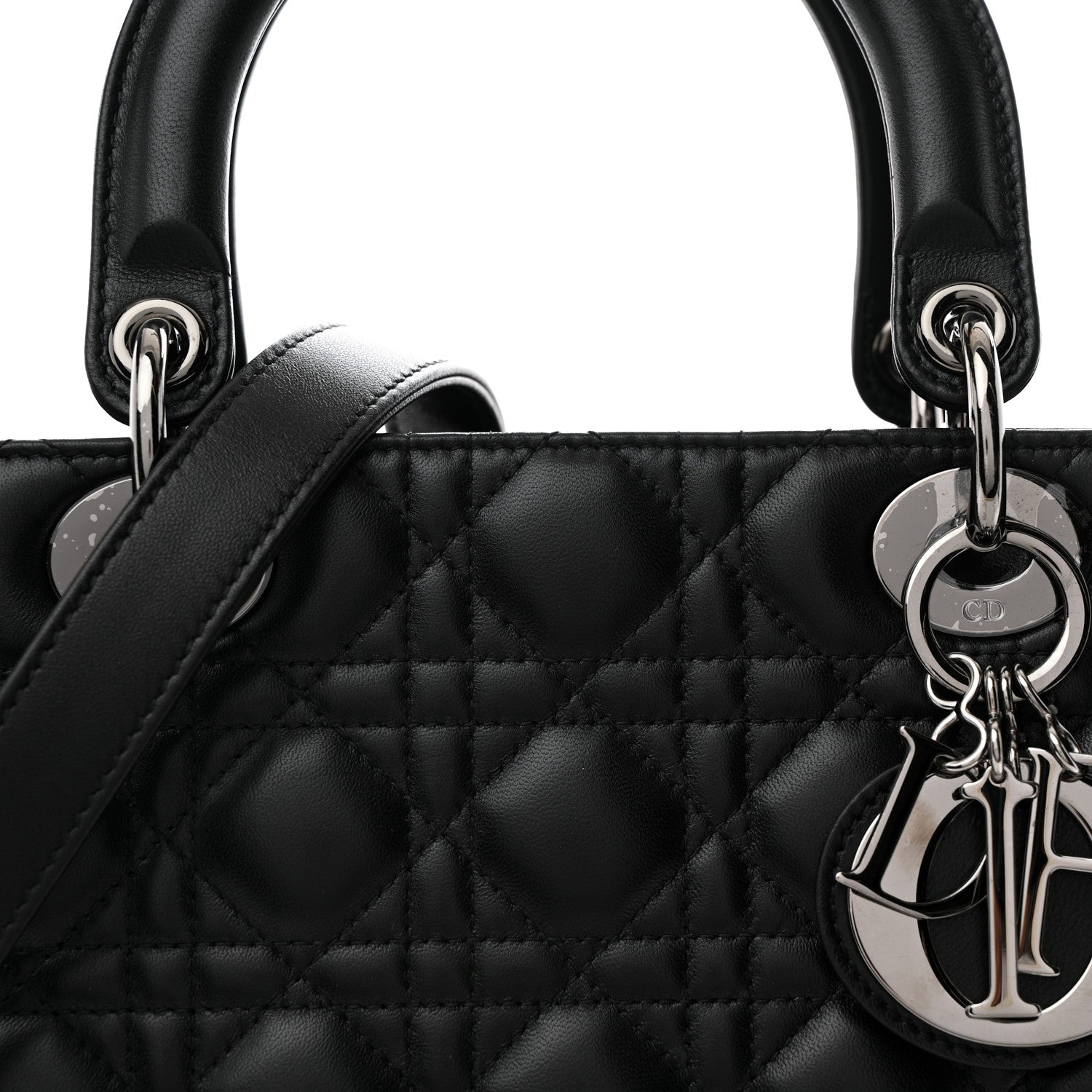 Christian Dior Lambskin Cannage Large Lady Dior Black 8 of 10