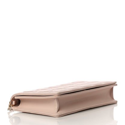 Christian Dior Lambskin Cannage Lady Dior Chain Wallet Beige 4 of 16