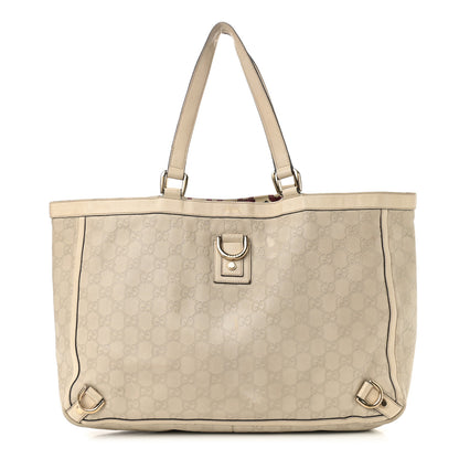 Gucci Guccissima Large Abbey Tote Off White 1 of 17