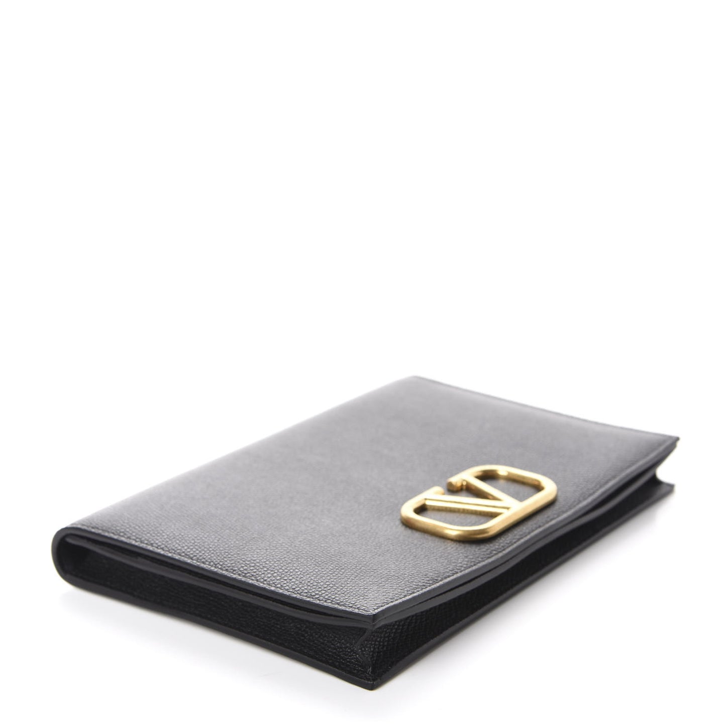 Grainy Calfskin Vlogo Signature Pouch Black