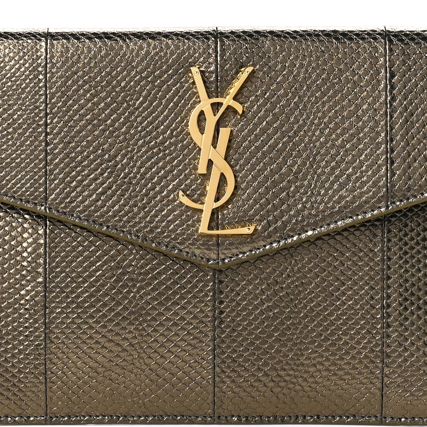 Metallic Karung Uptown Monogram Pouch Gold Military