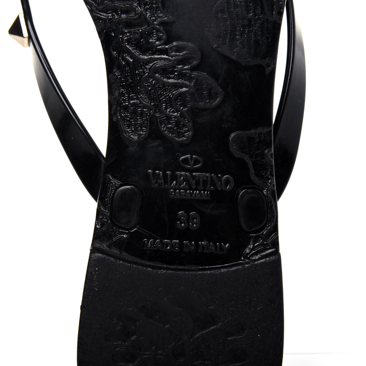 PVC Jelly Rockstud Bow Thong Sandals 39 Black