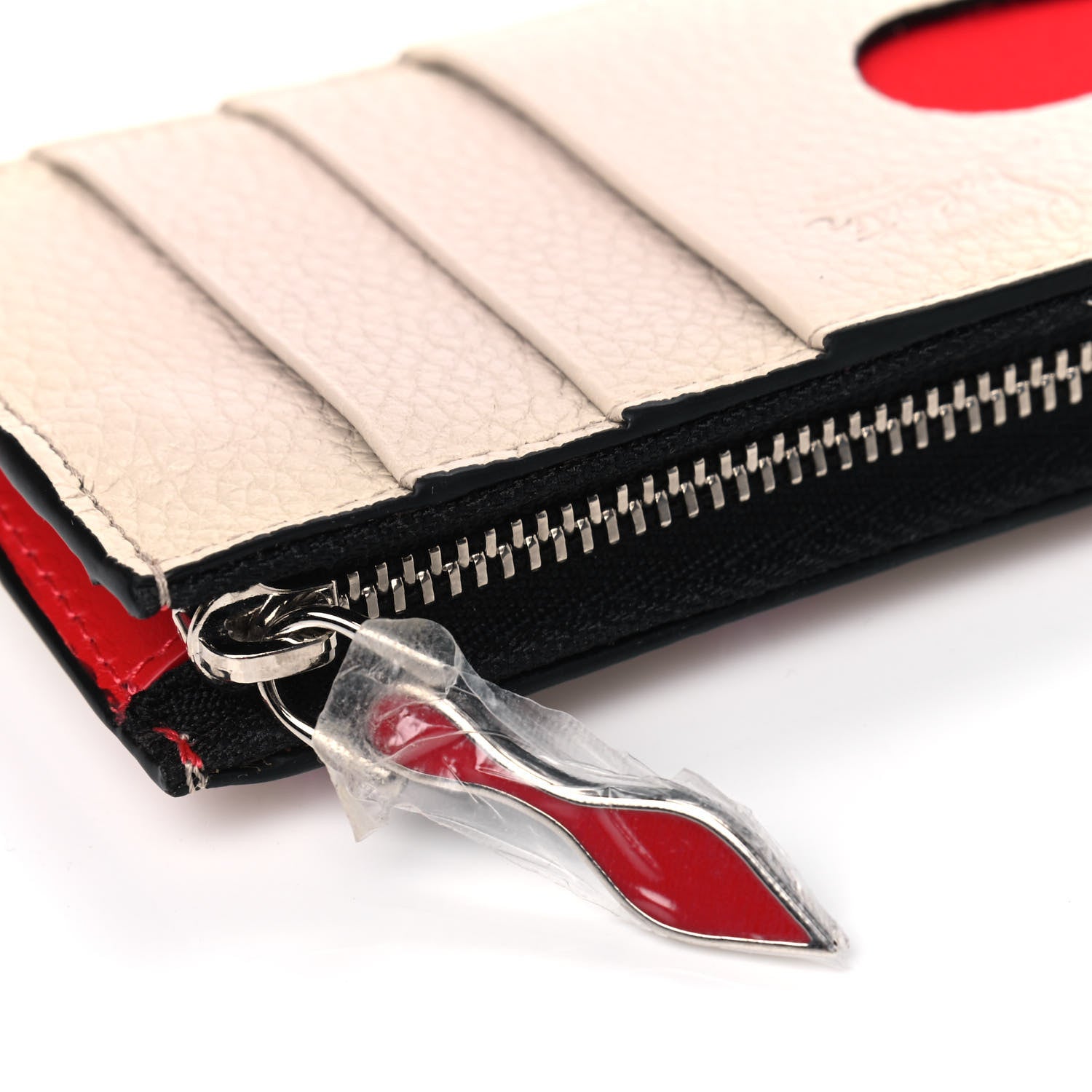 Christian Louboutin Calfskin Panettone Studded Zip Card Holder Ballerina Multicolor 5 of 5
