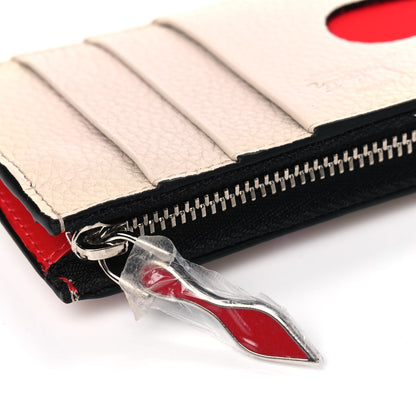 Christian Louboutin Calfskin Panettone Studded Zip Card Holder Ballerina Multicolor 5 of 5