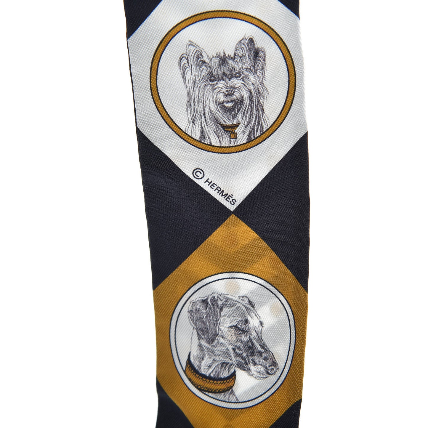 Silk Colliers Et Chiens Twilly Black Gold White
