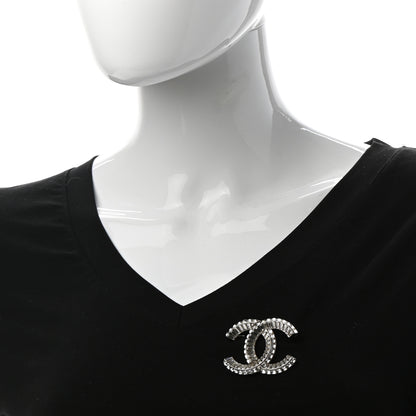 Chanel Baguette Crystal CC Brooch Silver 2 of 5