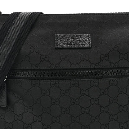 Gucci Nylon Monogram Small Flat Messenger Bag Black 9 of 11