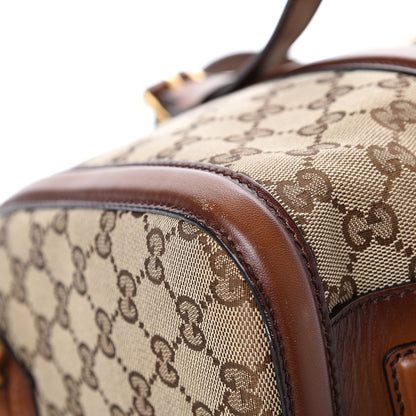 Gucci Monogram Medium Lady Web Boston Bag Beige Cuir 10 of 16
