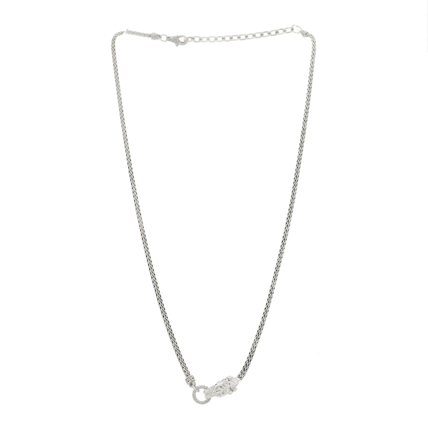 Sterling Silver Diamond Legends Naga Necklace