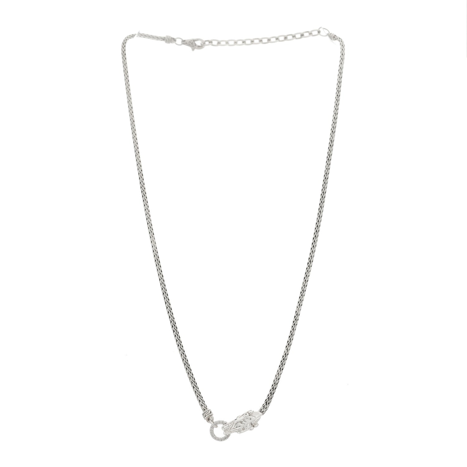 John Hardy Sterling Silver Diamond Legends Naga Necklace 3 of 5
