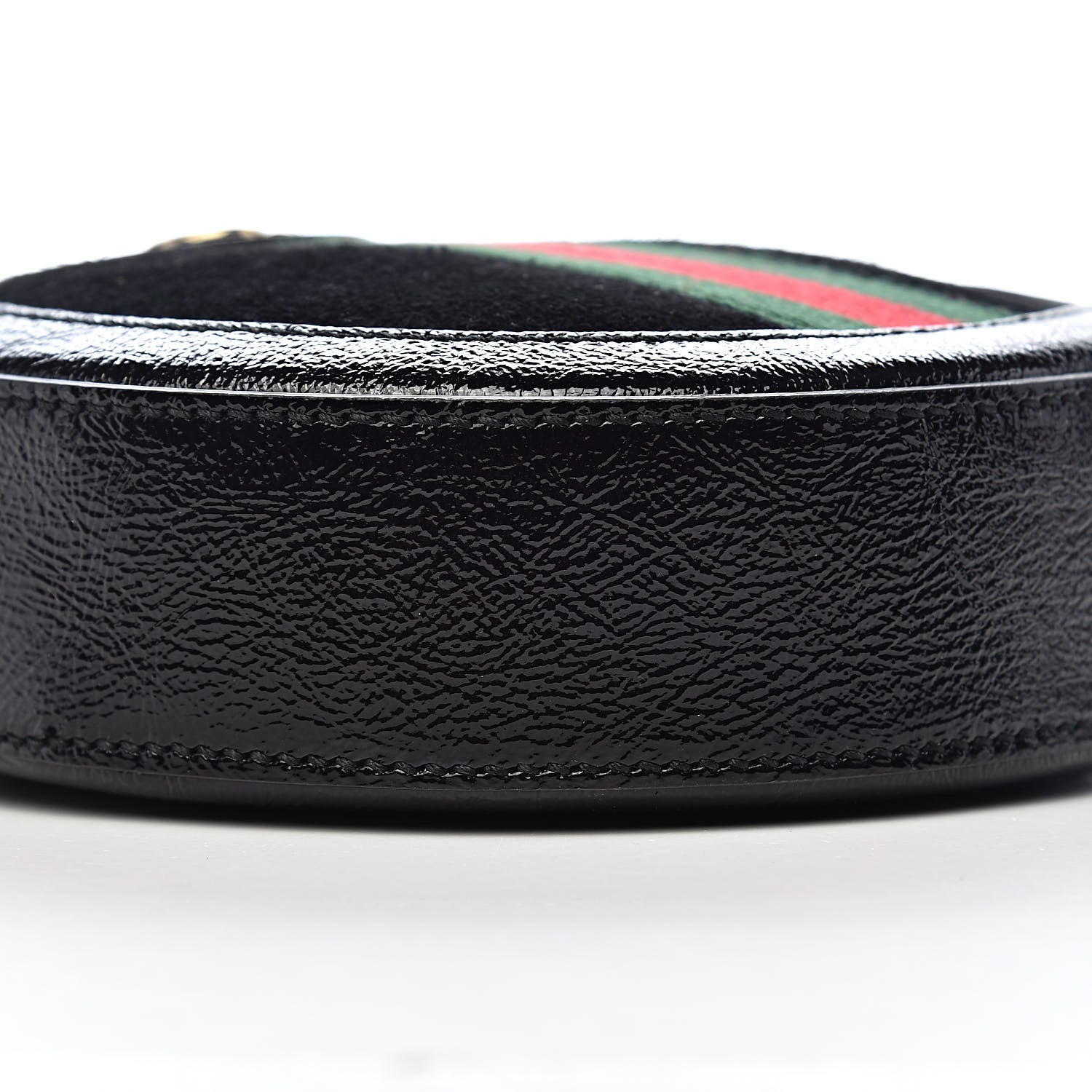 Gucci Suede Patent Web Mini Ophidia Round Shoulder Bag Black 9 of 11