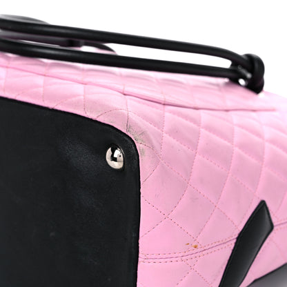 Chanel Calfskin Quilted Large Cambon Tote Pink Black 11 of 22