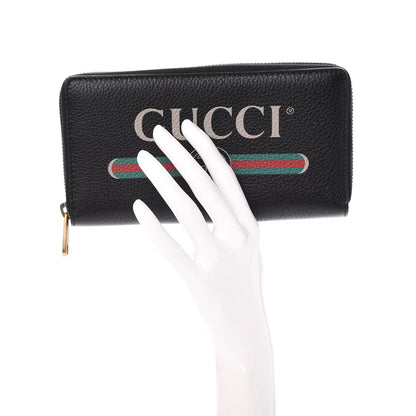 Gucci Calfskin Logo Zip Around Wallet Black 2 of 8