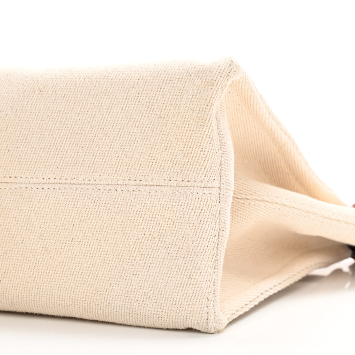 Canvas Calfskin Small Cushion Tote Beige