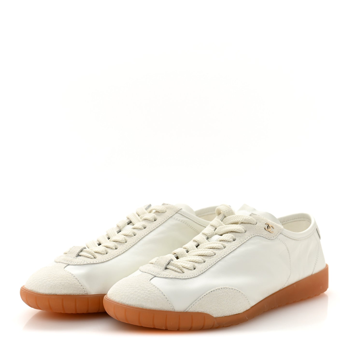 Calfskin Suede Sneakers 37.5 White