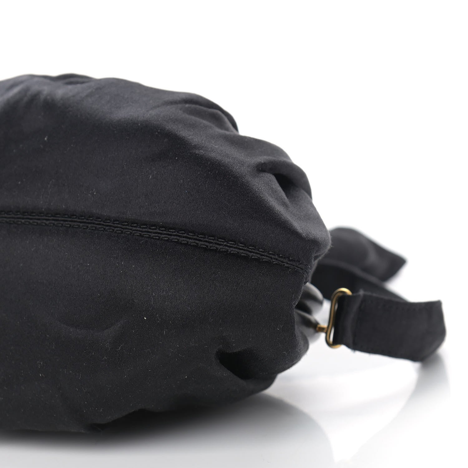 Chanel Satin Kisslock Evening Bag Black 9 of 10