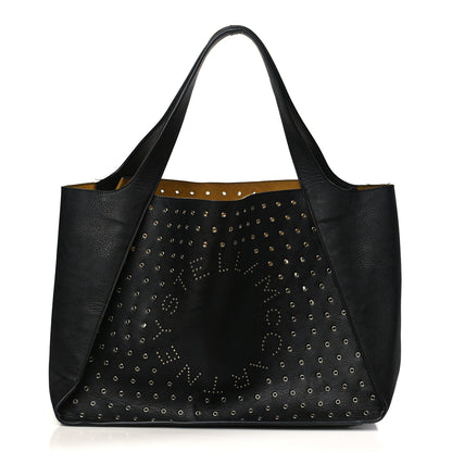 Stella McCartney Eco Alter Nappa Studded Eyelet East West Perforated Tote Black 1 of 10