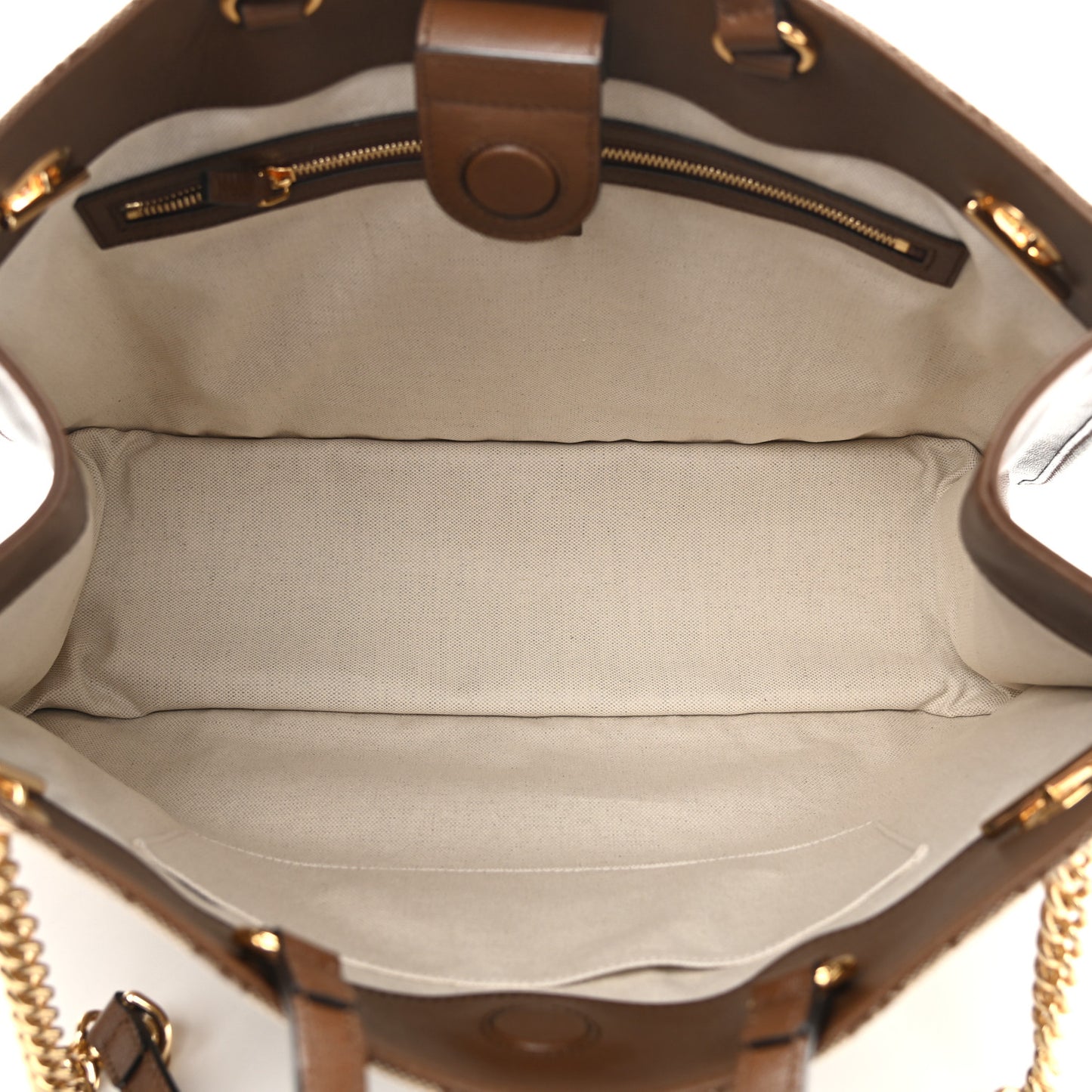 Monogram Calfskin Large Horsebit 1955 Tote Bag Beige Brown Sugar