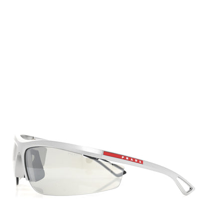 Prada Metal Rubber Linea Rossa Sport Sunglasses SPS A02S Argento 1 of 8