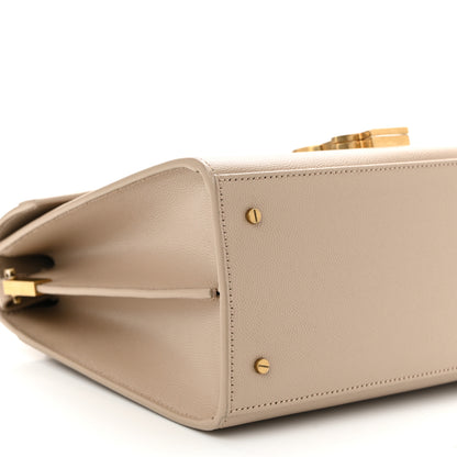 Saint Laurent Grain de Poudre Medium Classic Monogram Cassandra Top Handle Dark Beige 9 of 10