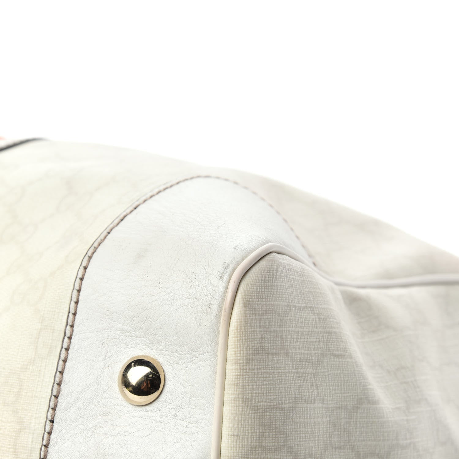 Gucci GG Plus Monogram Large Web Carry On Duffle Bag White 8 of 18