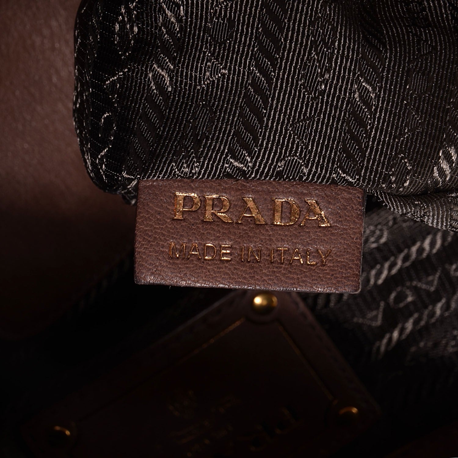 Prada Cervo Shine Tote Teak 11 of 12