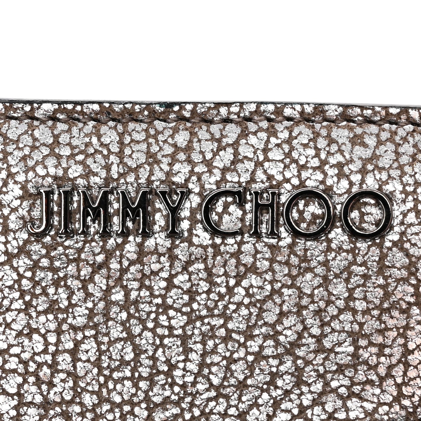 Metallic Grainy Goatskin Myla Gusseted Card Holder Platinum