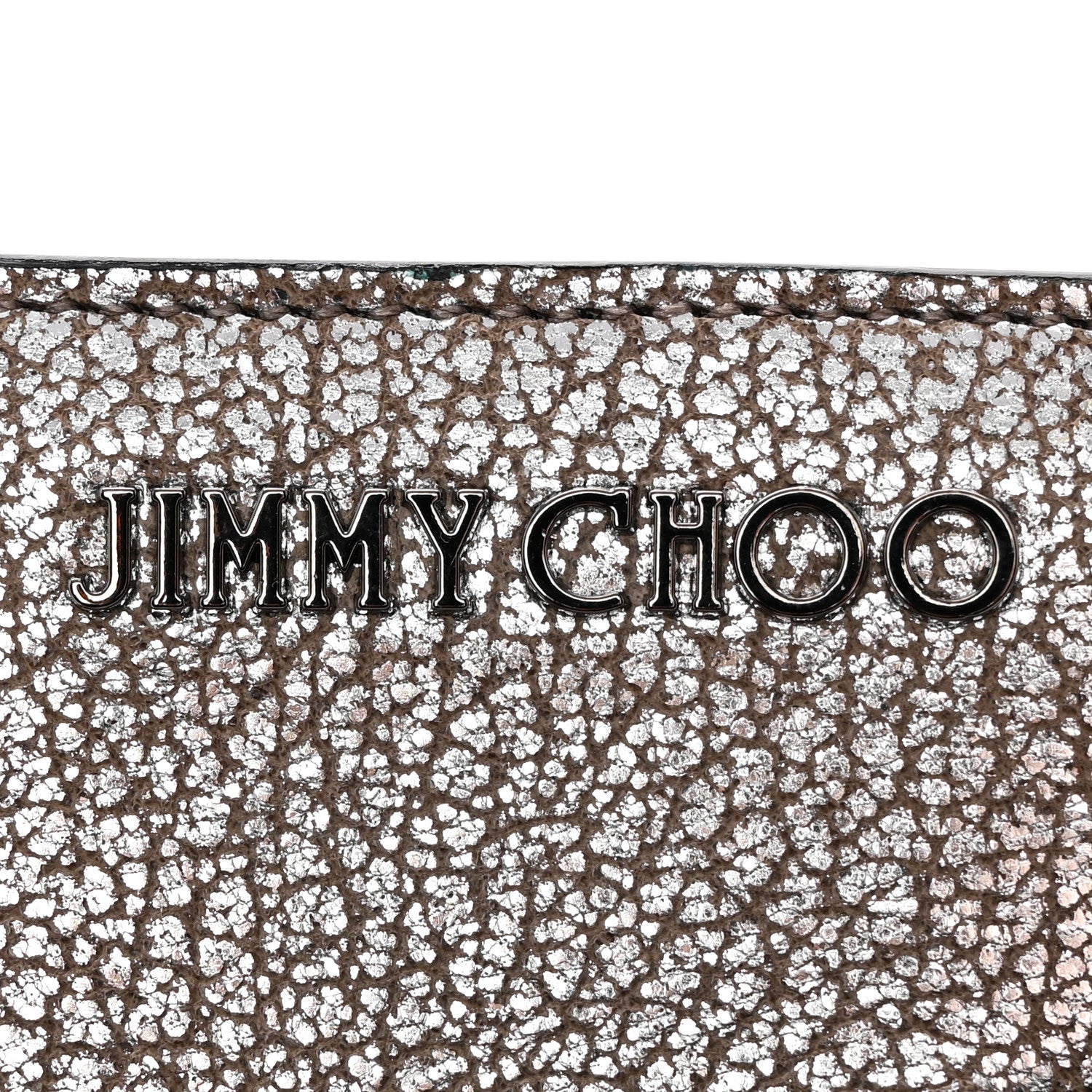 Jimmy Choo Metallic Grainy Goatskin Myla Gusseted Card Holder Platinum 8 of 12