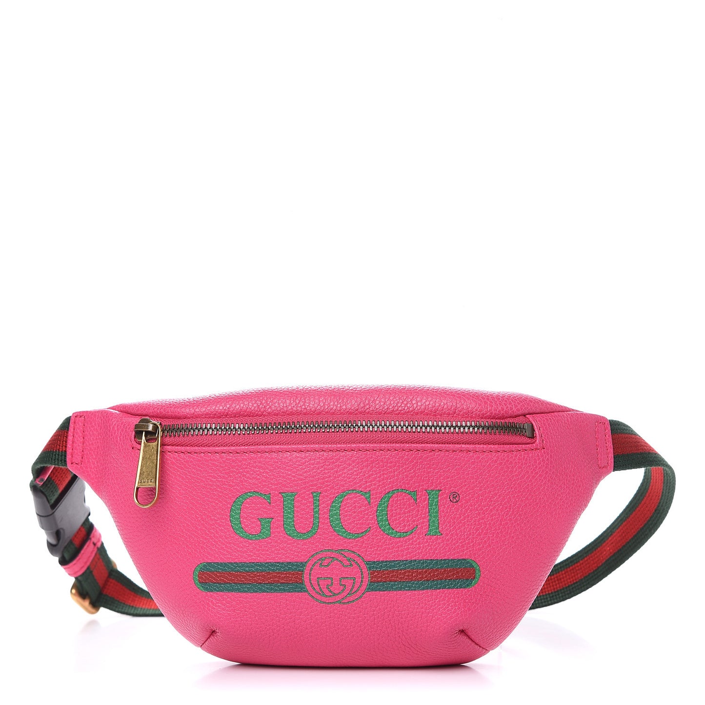 Grained Calfskin Small Logo Belt Bag Box Pink Green