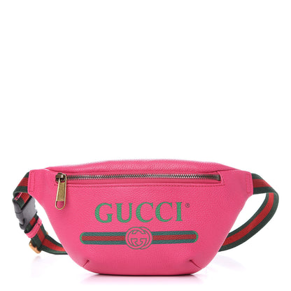 Gucci Grained Calfskin Small Logo Belt Bag Box Pink Green 1 of 7