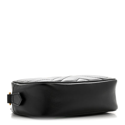 Gucci Calfskin Matelasse Mini GG Marmont Chain Shoulder Bag Black 4 of 12