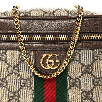 Gucci GG Supreme Monogram Textured Dollar Calfskin Web Ophidia Belt Bag 110 44 Beige Ebony New Acero 8 of 11