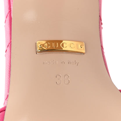 Gucci Nappa Matelasse GG Marmont 75mm Slide Sandals 38 Box Pink 7 of 12