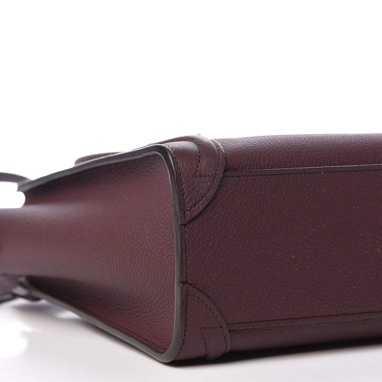 Drummed Calfskin Nano Luggage Dark Wine