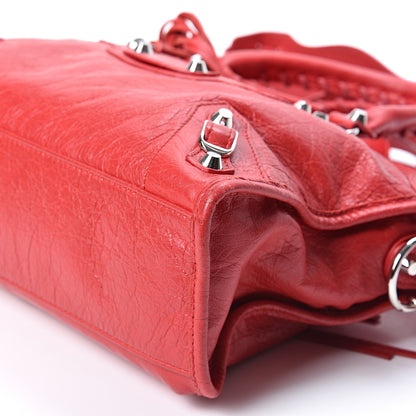 Balenciaga Agneau Arena Classic Silver Hardware S City Logo Strap Rouge Cardinal Black 9 of 9