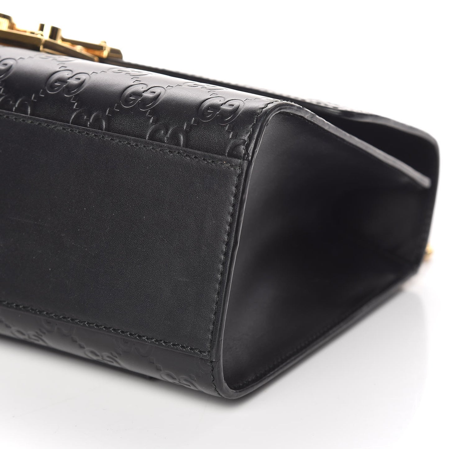 Guccissima Medium Padlock Shoulder Bag Black
