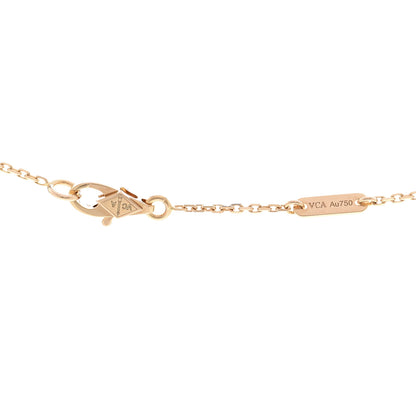 Van Cleef & Arpels 18K Rose Gold Carnelian Sweet Alhambra Pendant Necklace 4 of 6