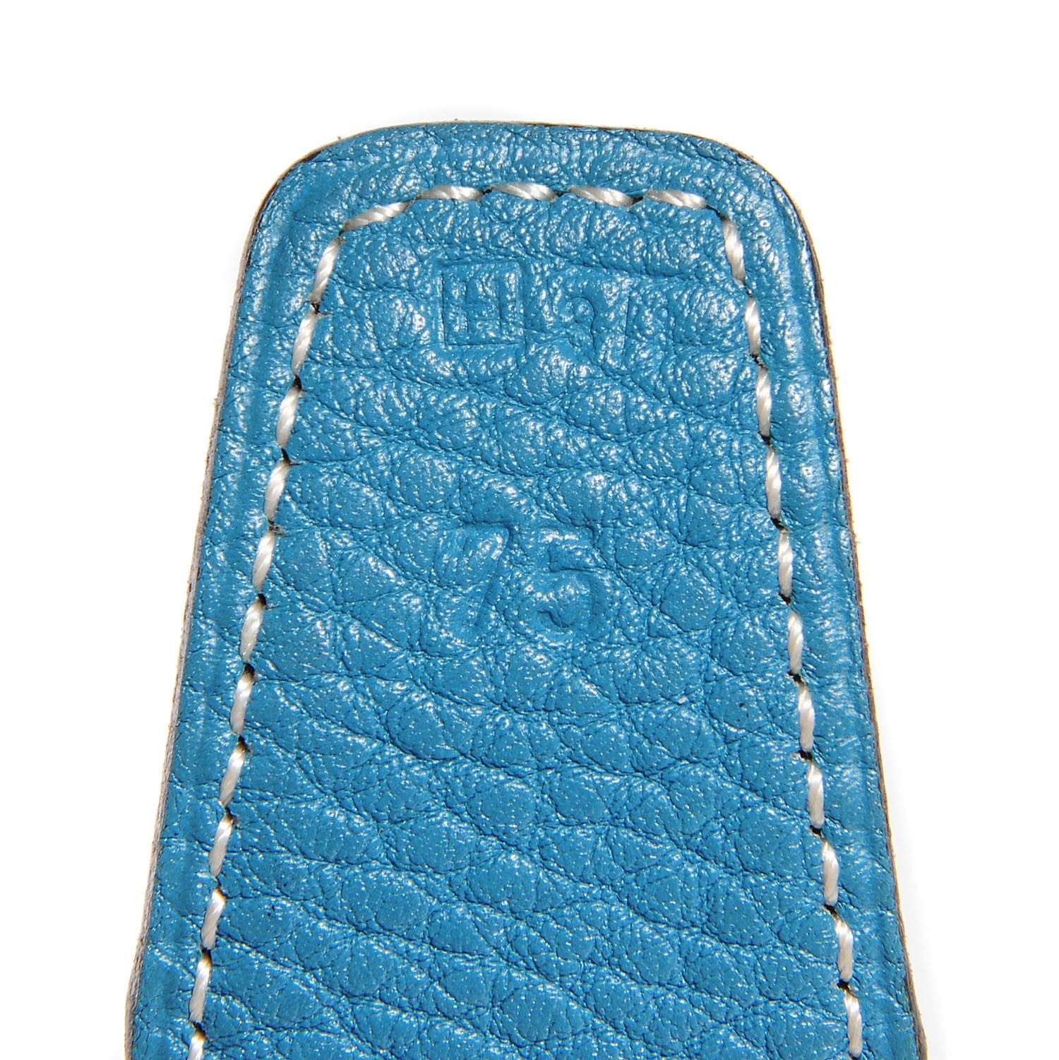 Hermes Togo Box 32mm Belt Strap 75 Blue Jean Noir 3 of 4