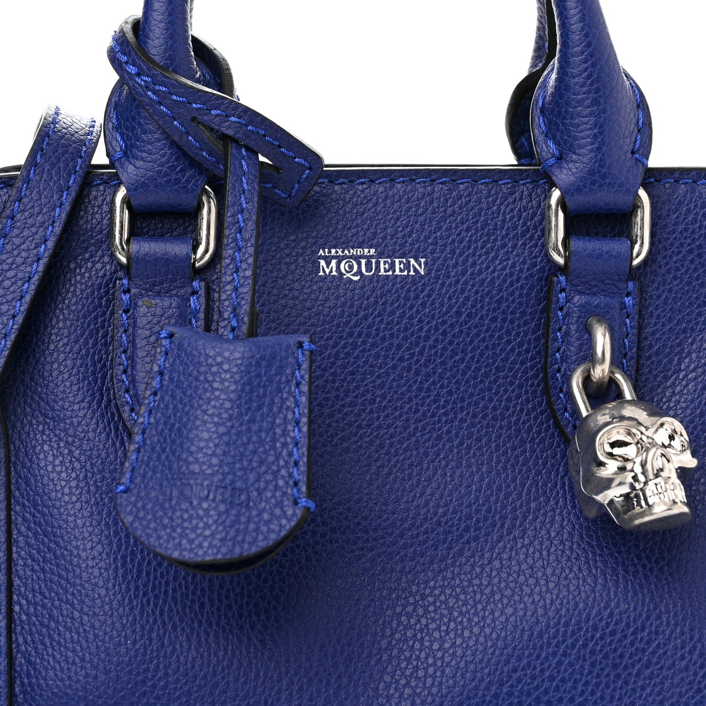 Pebbled Calfskin Mini Padlock Ultramarine