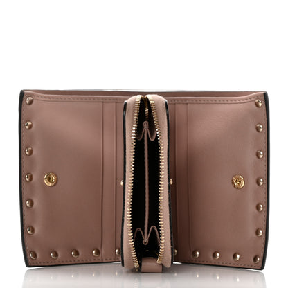 Valentino Garavani Calfskin Rockstud Compact Bi-Fold Wallet Poudre 5 of 8