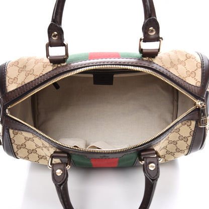 Gucci Monogram Vintage Web Medium Boston Dark Brown 6 of 14